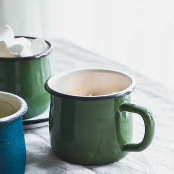 

Japanese style retro reminiscent beer cup classic thickened porcelain enamel coffee milk water mug home breakfast drinkware