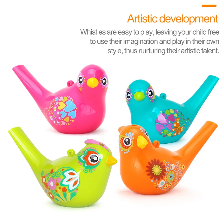 1x 2-in-1 Whistle Baby Bath Collection Bath Toy Bird Water Whistles Gift、Fad 