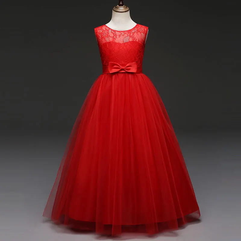 

Kids Summer Clothes 2018 New Fashion Girls Dresses for Party and Wedding Princess Dress Girl Long Dress Red White Light Purple