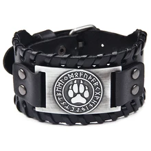 Silver punk leather bracelet men i love jesus bangle charm bracelets for women bears paw alloy fashion jewelry gifts cool stylish i love jesus bracelet brown