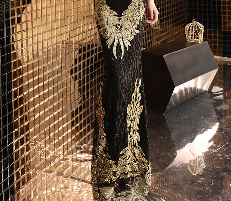 Женское платье с золотыми кристаллами, бисером и блестками, v-образный вырез, без рукавов, сексуальное коктейльное Клубное платье, роскошное элегантное платье для особых случаев