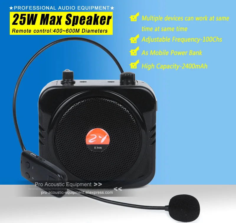 Усилитель громкоговорителя UHF 2400 мА · ч USB|speaker wireless|amplifier voicevoice booster |