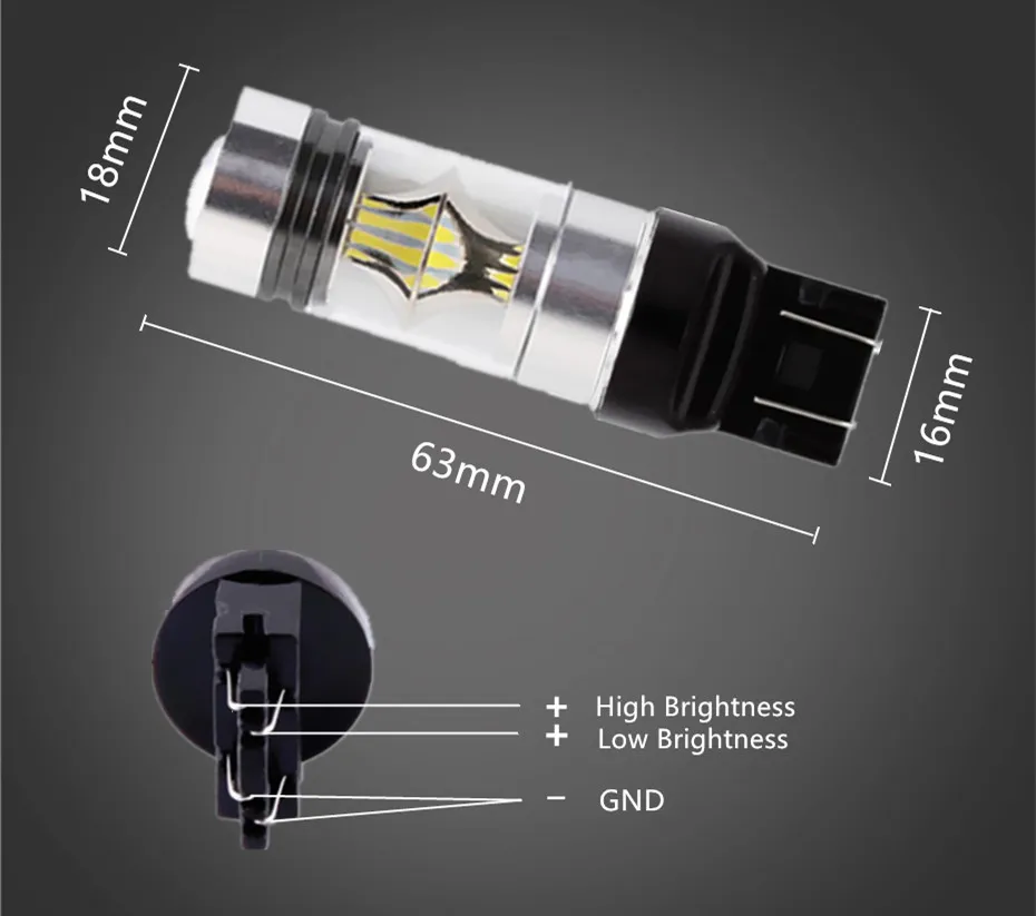 1 пара автомобильных ламп 7440 7443 3030 20 SMD чистый белый 100WBrake задние дневные ходовые