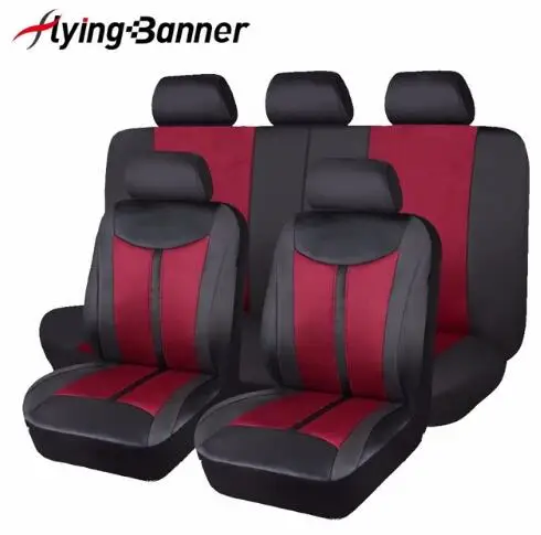 FlyingBanner кожаный чехол для автокресла подходит для большинства транспортных средств, аксессуары для интерьера, 8 цветов, защита для автокресла - Название цвета: wine red