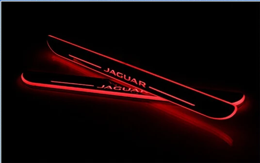 WOOBEST Акрил светодиодный порога для Jaguar XF 2010-15, Jaguar XJ(XJL) 2010-15, светодиодный движущийся скребок для очистки ног на двери, путь света