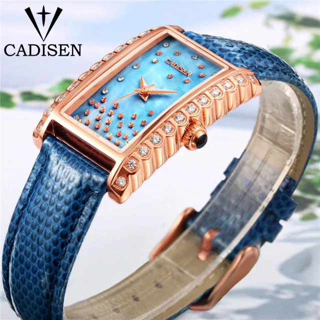 

CADISEN Luxury Brand Fashion Gold Women Watches 2018 Genuine Leather Watch Female Clock Saat Relogio Feminino Bayan Saati Gift