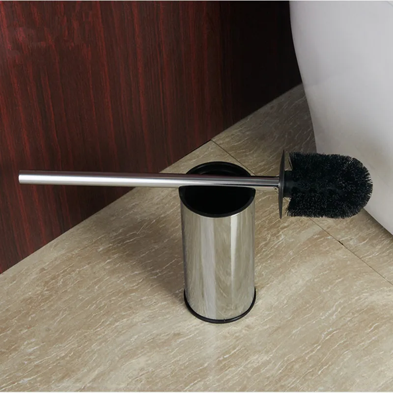 

Stainless Steel Floor Toilet Brush Decontamination Belt Brush Holder Chrome Toilet Brush Toilet Cleaning Supplies