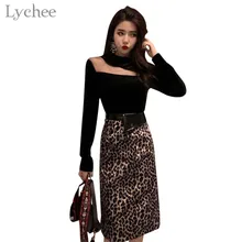 Lychee Сексуальная сетчатая Лоскутная велюровая женская футболка с длинным рукавом видеть сплошной цвет осень тонкая футболка женская футболка Топ