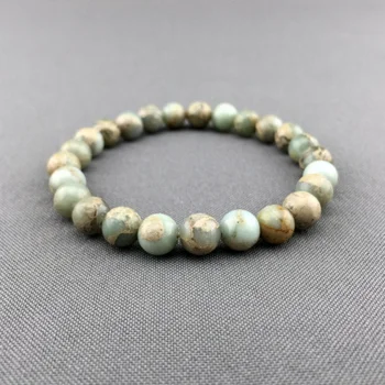 

2017 Promotion Trendy Women Stone Lace-up Stainless Steel Round New Arrival African Opal Beaded Stretch Bracelet