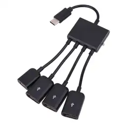 Новое поступление Портативный USB3.1 USB-C Тип-C до 3 Порты USB 2,0 OTG HUB Кабель Micro USB адаптер