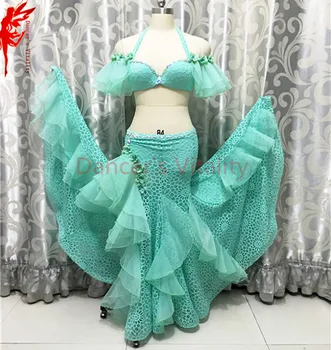 

New India belly dance clothes senior lace bra top and hip skirt 2pcs girls dance clothing suit for women belly dance set B/C cup