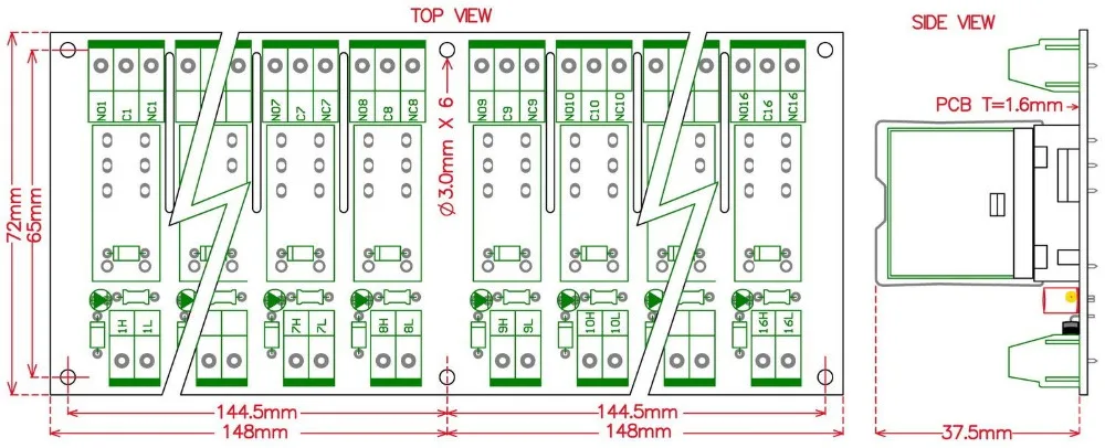 Электроника-салон DIN рейку AC/DC 12 В управления 16 SPDT 16Amp сменный Мощность Модуль реле, g2R-1-E