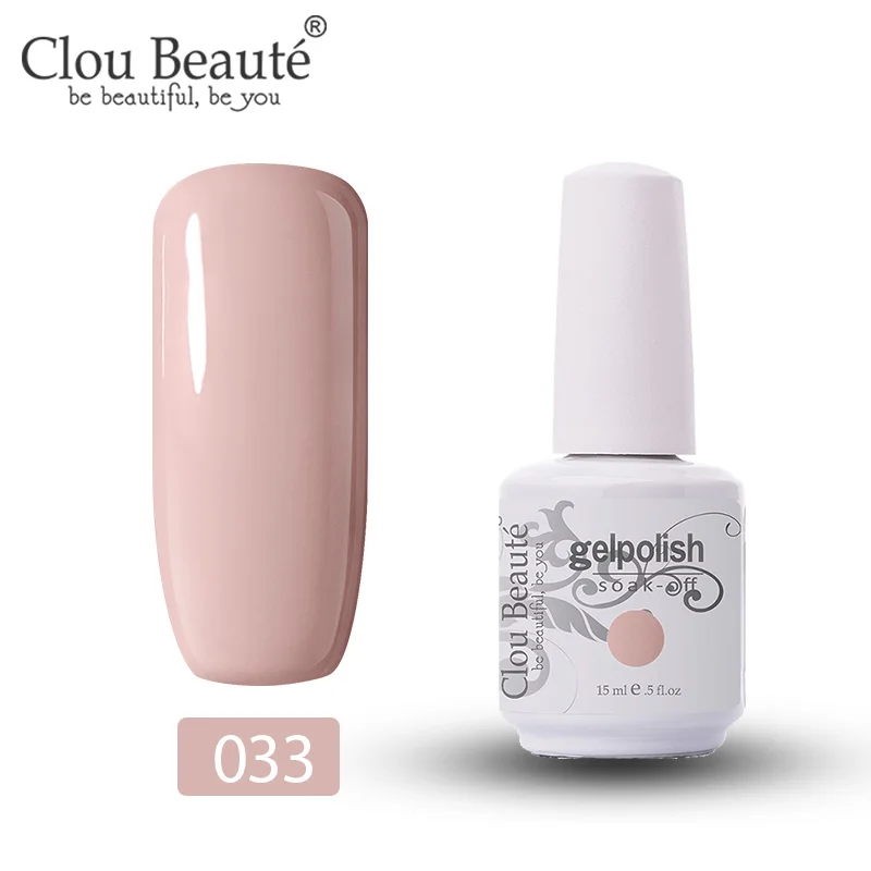 033 Clou Beaute Гель-лак для ногтей 15 мл, грунтовка для ногтей, гель-основа и верхнее покрытие, УФ светодиодный Полупостоянный лак, Гель-лак, замочить от белого - Цвет: 033