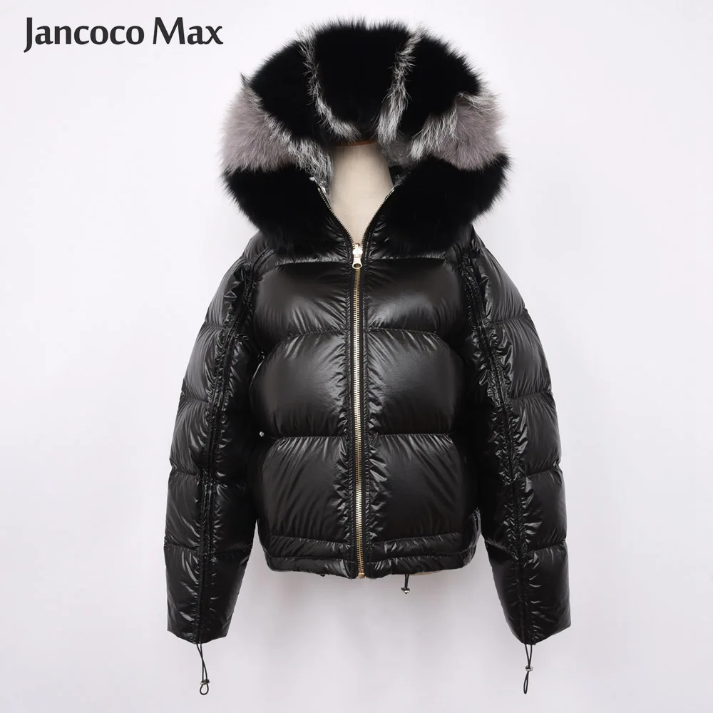 Kopen Nieuwe Aankomst Vrouwen Echte Vos Bontkraag Jas Hoge Kwaliteit Witte Eendendons Jas Mode Stijl Oversized Jas S7482