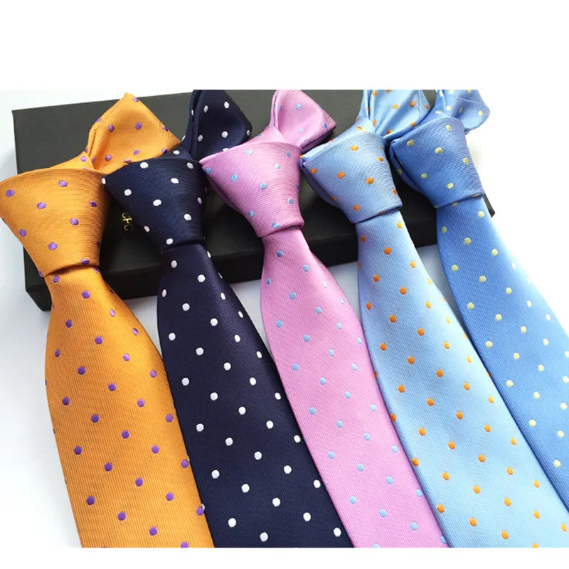GIFTS FOR MEN Classic Men Multi Polka Dots Silk Dot Formal Necktie Tie Black 