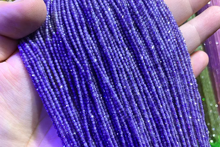 Wholesale AAA 2mm Natural Zircon Faceted Round Natural Stone Beads Beads For Jewelry Making DIY Bracelet necklace