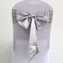 100 шт Бесплатный галстук эластичные ленты из спандекса на стулья лайкра стрейч на стул пояса с атласным бантом для отеля вечерние свадебное украшение для стульев