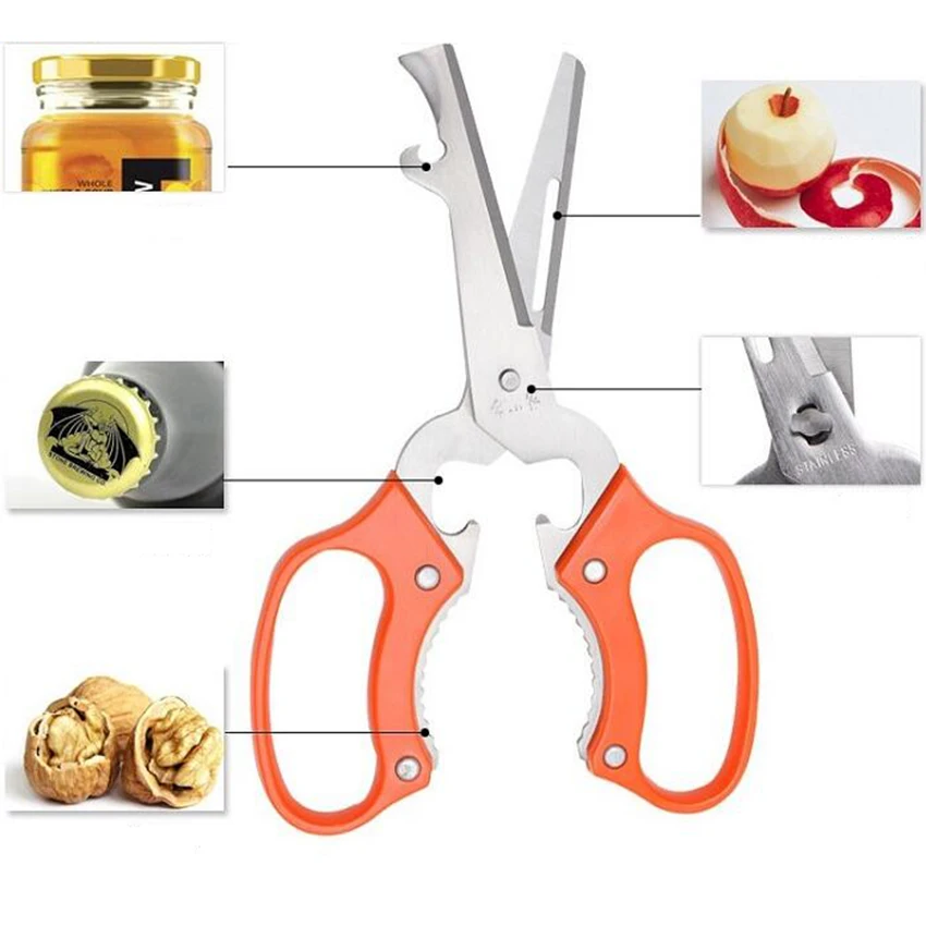 185mm kitchen scissors knife for fish chicken household stainless steel multifunction cutter shears cooking tools | Инструменты