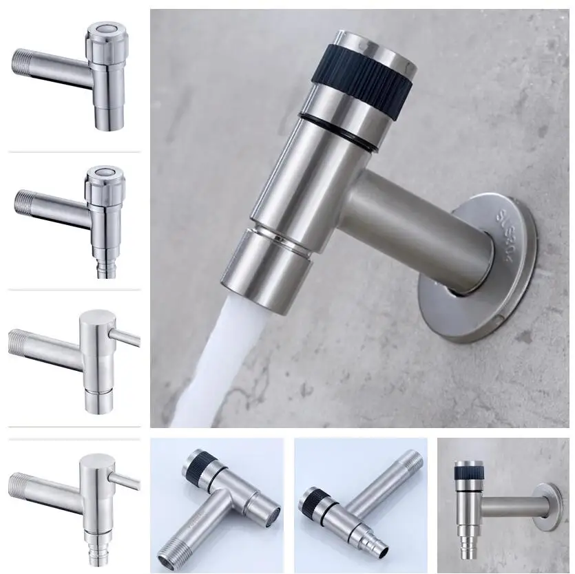 

Modern Fashion Garden 304 stainless steel Lengthen Fast open faucet /washing machine Cold Water Faucet /Mop Pool Taps