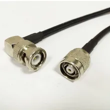 RP-TNC мужской разъем Переключатель штекер BNC правый угол конвертер RG58 по оптовой цене Быстрая 100 см 4" адаптер