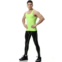 Летние Для мужчин набор спортивных жилет+ штаны Спортивная одежда спортивный костюм мужской из двух частей костюм быстрое высыхание мужской спортивный костюм для Для мужчин