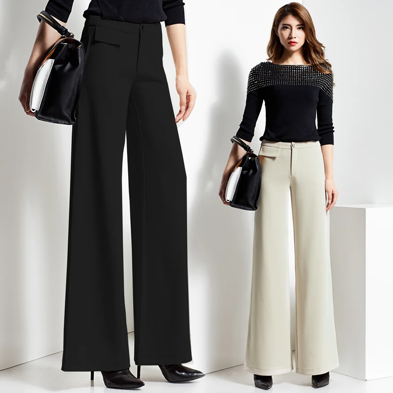 2019 весна и осень Новый плюс размеры модный бренд повседневное Высокая талия женский для женщин дамы широкие брюки мотобрюки одежда