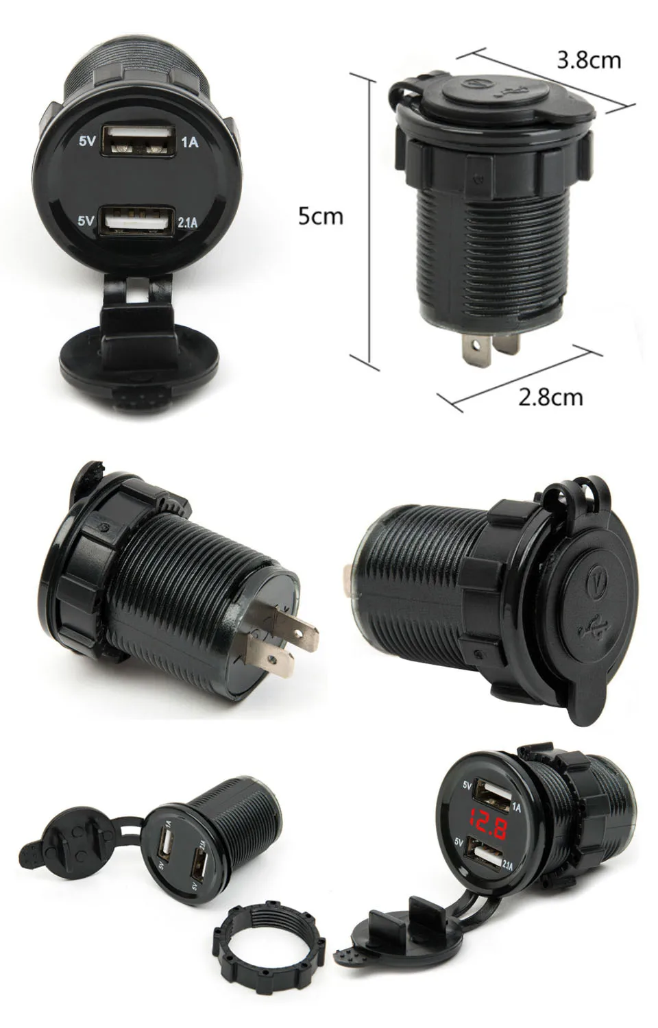 AUTO Adaptateur Prise 2 Ports USB Allume Cigare Chargeur 12V for Auto Voiture