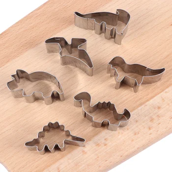 

6Pcs Dinosaur Shape Cookie Cutters Tools Stainless Steel Cookie Mold Baking Tools For Biscuit Cake Kitchen Accessories