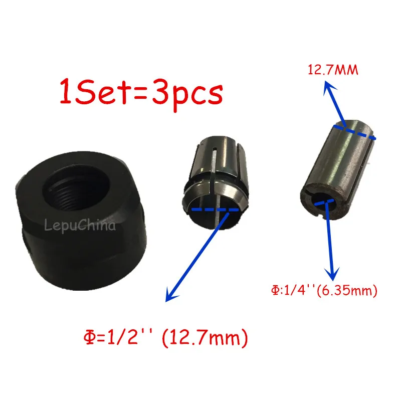 3 предмета в комплекте маршрутизатор Втулка Конусная Зажимная гайка Замена для MAKITA 3612Y 3612 3612T 3612CY 3612C 3612CT 3612BR 3612 3600H 763629-0 763622-4