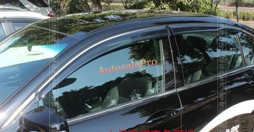 

For Honda Accord 2013 2014 2015 Window Visor Vent Sun Rain Guard Deflector Shade Chrome Stripes car accessories