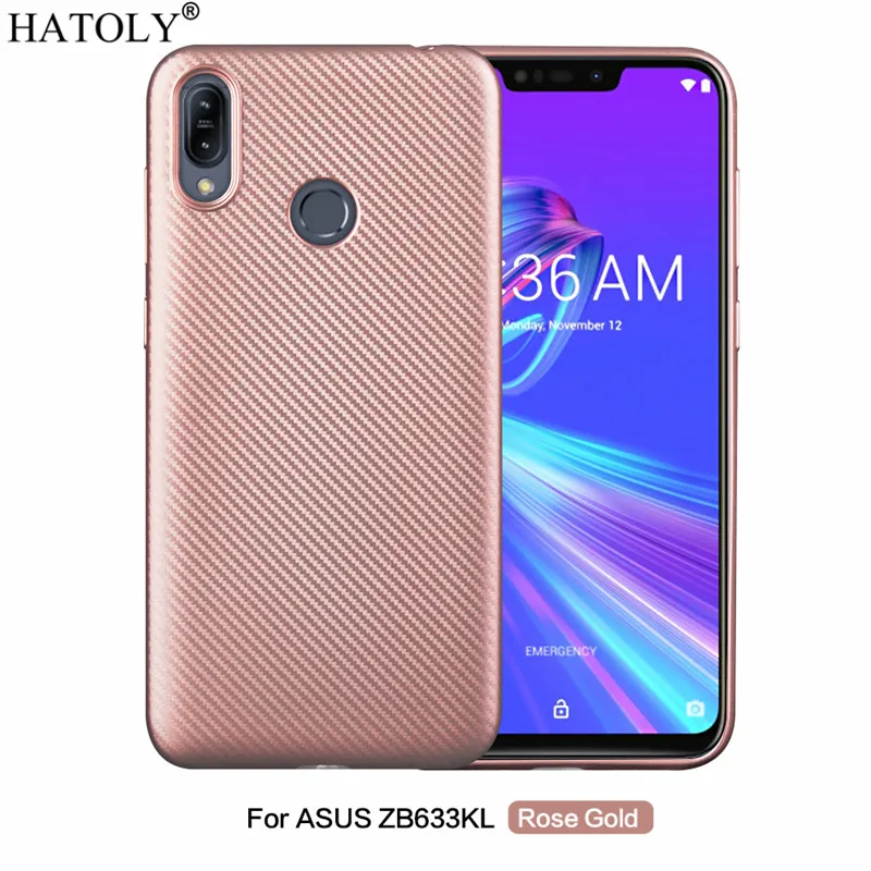 Чехол HATOLY для ASUS ZenFone Max M2 ZB633KL Ультратонкий Мягкий чехол из углеродного волокна