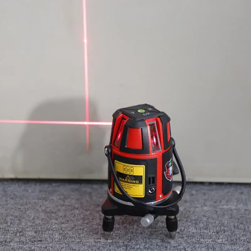 

110V 5 Line Laser Line Level Red Horizontal Vertical Cross Line Laser Level Precise Leveling Tool Set US Plug High Quality