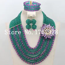 Отверстие синие хрустальные бусины набор ювелирных изделий розовый шарик intersperse дизайн! Свадьба в Африканском нигерийском стиле свадебный комплект ювелирных изделий