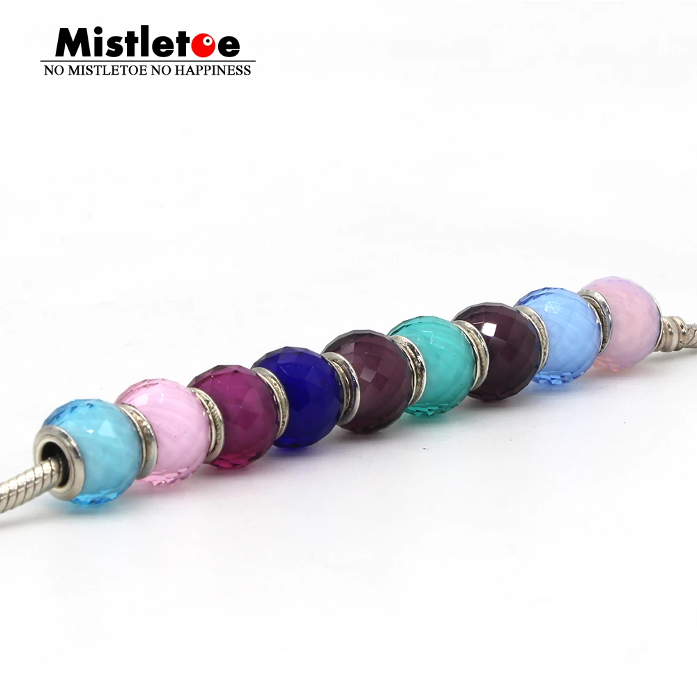 

Authentic 925 Sterling Silver Faceted Pink Blue Purple Red White Murano Glass Charm Bead Fit European Bracelet Jewelry