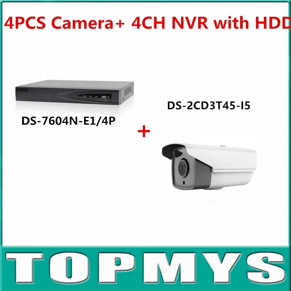 HIK Camera DS 2CD3T45 I5 with 1080P 4CH NVR DS 7104N SN P or DS 7604N