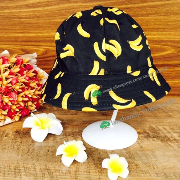 Прекрасный банан фрукты ведро шляпы с принтом шляпа от солнца для женщин шляпа от солнца Chapeau Touca дизайнер шляпа рыбака Casquette - Цвет: 13