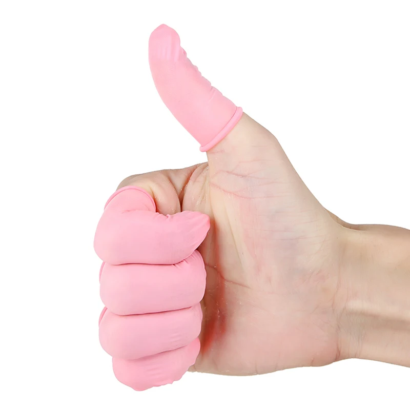 100/1000 шт./лот ABESO прочные розовые латексные кроватки для пальцев Защитные перчатки противоскользящие для мела электронные кроватки для пальцев A7214