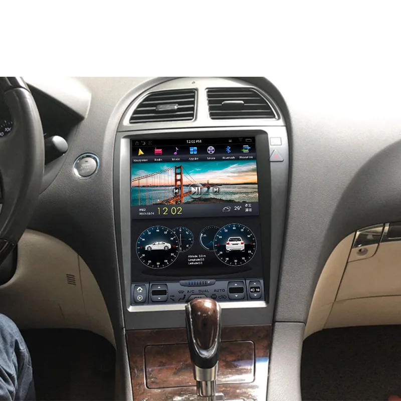 Clearance Tesla style Android 8.1 Car GPS Navigation head unit multimedia radio tape recorder no DVD player radio For Lexus ES ES240 ES350 1