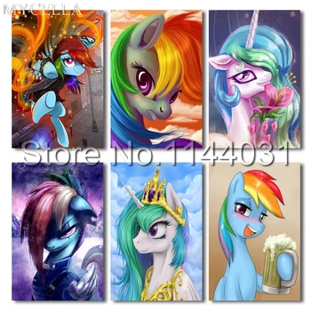 

MYCELLA Diy 5d Diamond Painting Cartoon Princess Pony Mosaic Cross Stitch Needlework Rhinestone Diamond Embroidery Unicorn