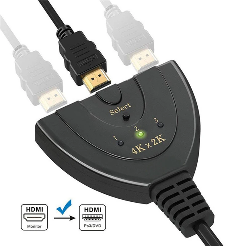 Мини разветвитель HDMI с 3 портами 4K штекер порта * 2K переключатель Splitte 1080P для HDTV Xbox