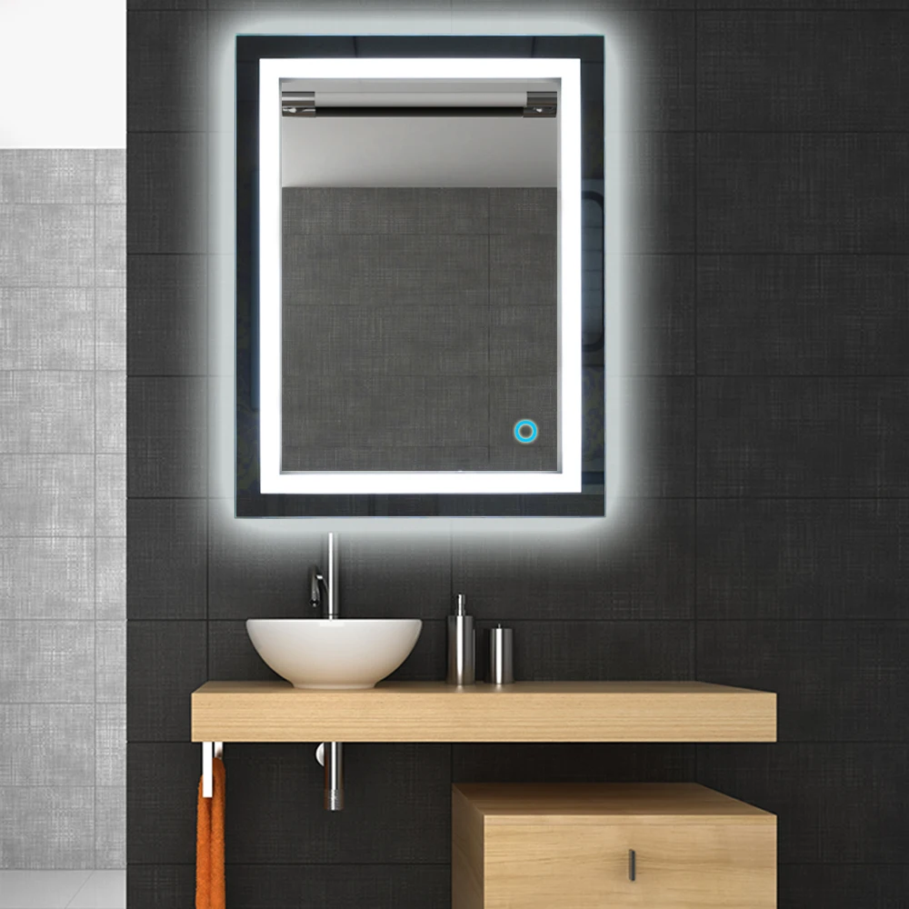 LED Lighted Illuminated Bath Vanity Wall Mirror Touch Cosmetic Makeup Mirror Home Bathroom Decorations Hot Selling HWC