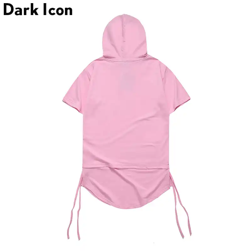 pink hoodie with black strings