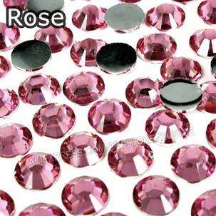 Блестящий Кристалл! 5 мм SS20 Ясно ногтей Кристаллы 1000 шт./пакет, Номера Hotfix Стразы Смолы Камни с плоским низом блестит для DIY Nail Art - Цвет: Rose