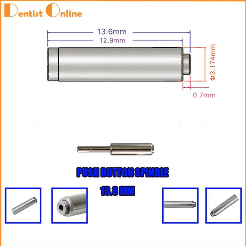 3 шт. 13.6 мм Кнопка оси для стоматологических наконечников