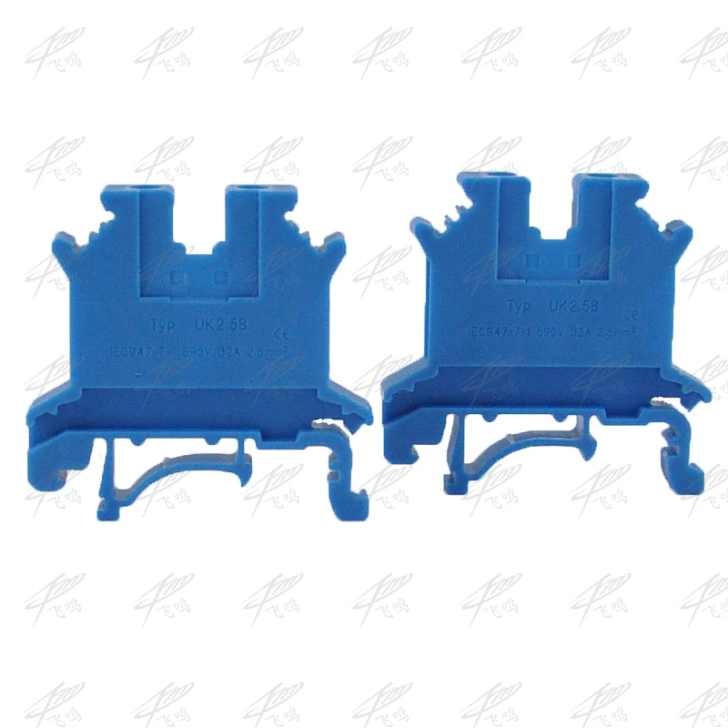 10pcs UK-2.5B DIN Rail Universal Terminal Blocks Screw Type UK2.5B blue Phoenix Type High Quality