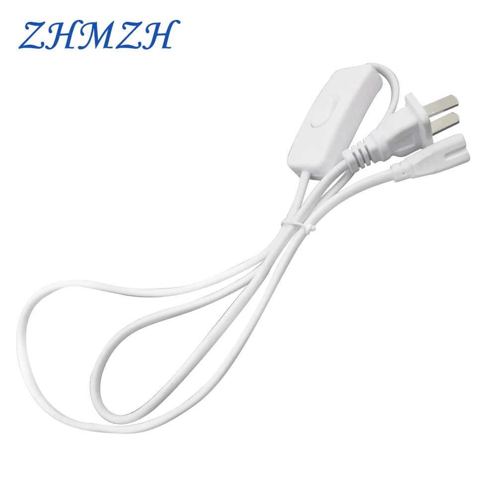 T4 T5 Switch Power Cord for LED lights & Fluorescent Lamp Extension Cords Power Cable Plug Adapter 1m