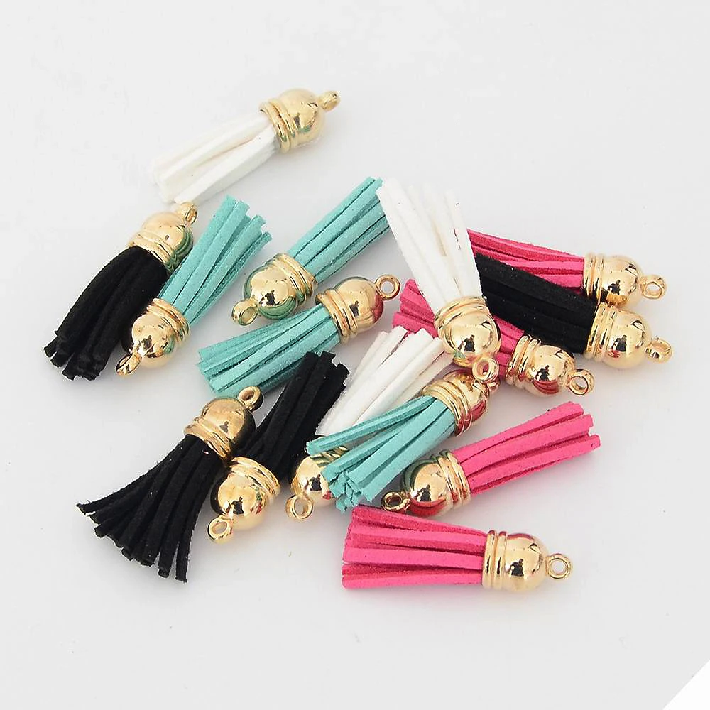 Buy 20PCS 35MM Suede Tassel For Keychain Cellphone Straps Jewelry Charms