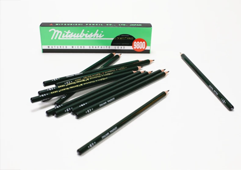 Mitsubishi 9800 карандаш 12 шт./лот твердость B/2B/3B/4B/5B/6B HB/2H/3H/4H/5H/6H F|lots of fun games|pencil landscapepencil