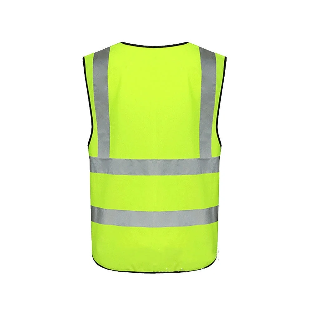 Высокая видимость жилет безопасности с молнией Защитная куртка со светоотражающими полосками жилет бег полиция Предупреждение верхняя одежда безопасности