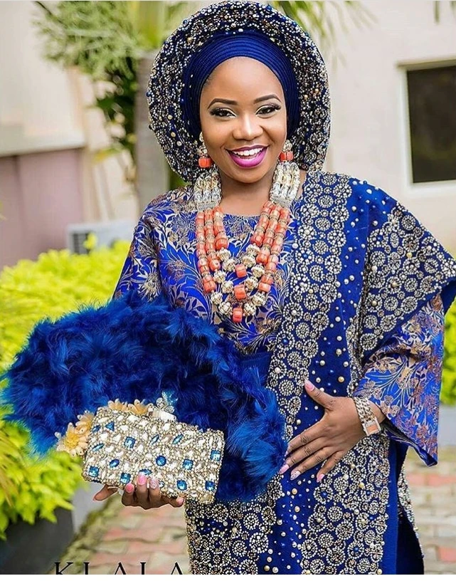 2018 новейшие камни и бусины Африканский aso oke головной убор ebi женский доступно 5